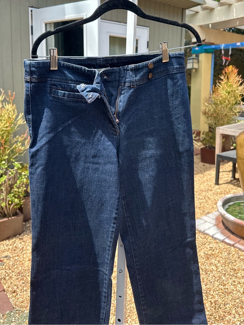 Eileen Fisher Dark Blue High-Rise Straight Jeans
